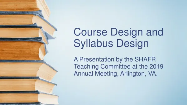 Course Design and Syllabus Design