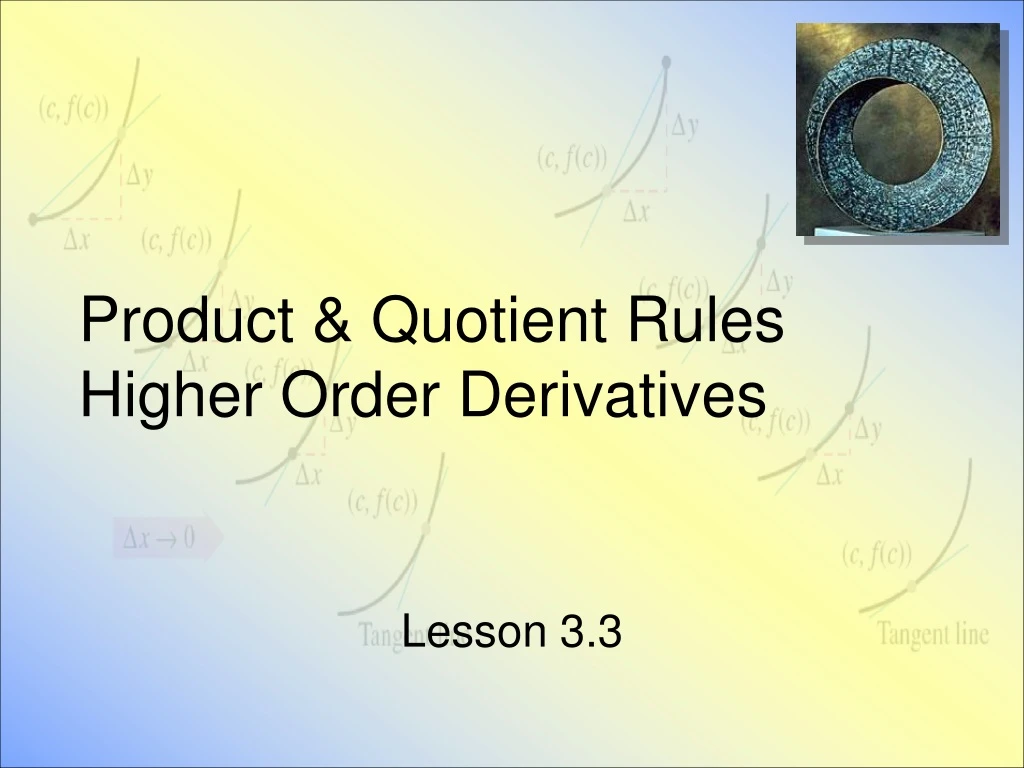 product quotient rules higher order derivatives