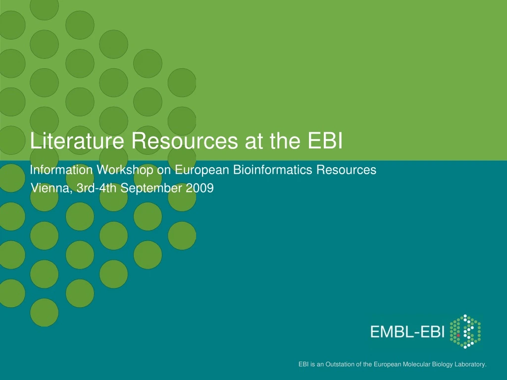 literature resources at the ebi