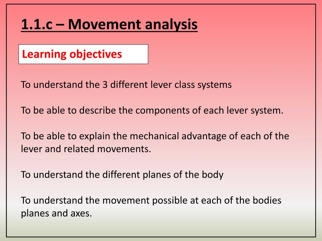 1 1 c movement analysis