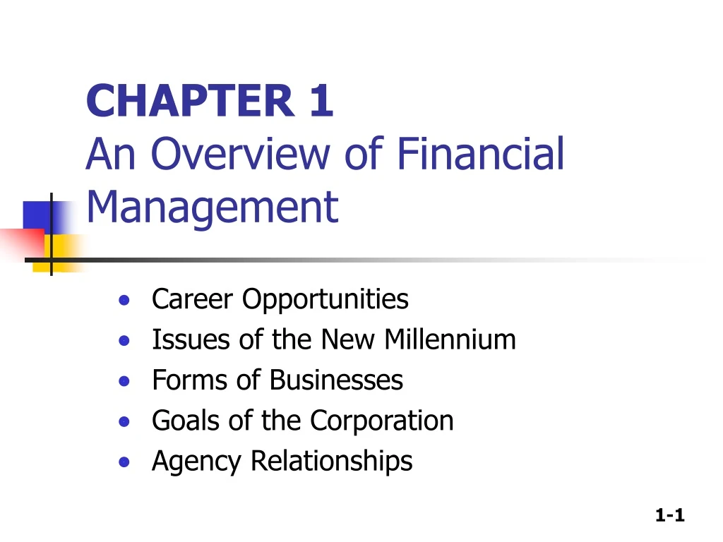 chapter 1 an overview of financial management