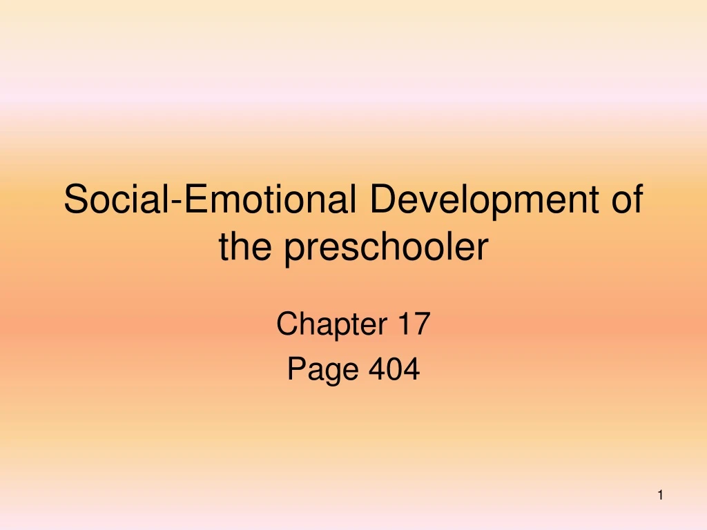 social emotional development of the preschooler