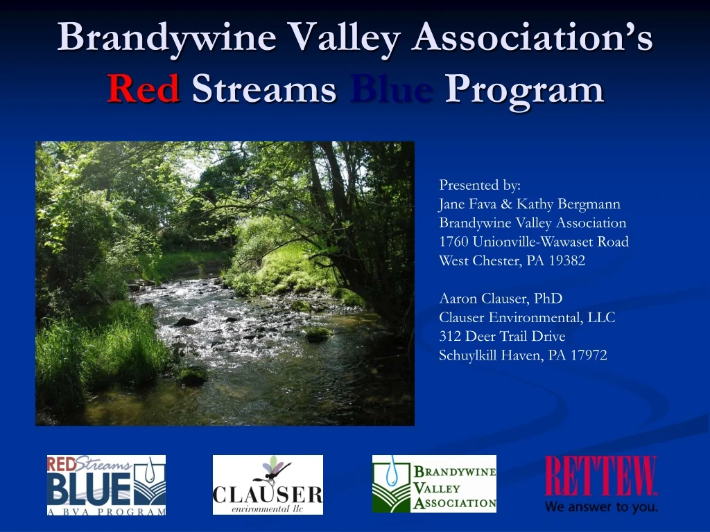 brandywine valley association s red streams blue program