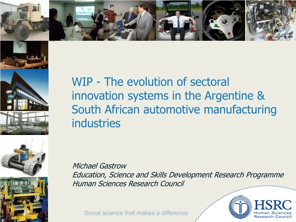 wip the evolution of sectoral innovation systems