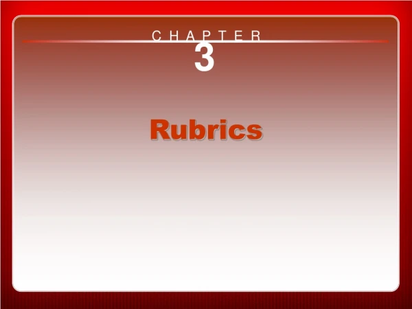 Chapter 3 Rubrics