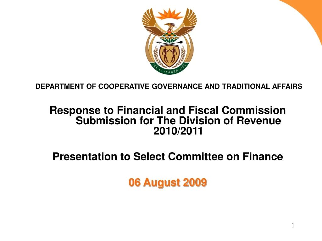 response to financial and fiscal commission