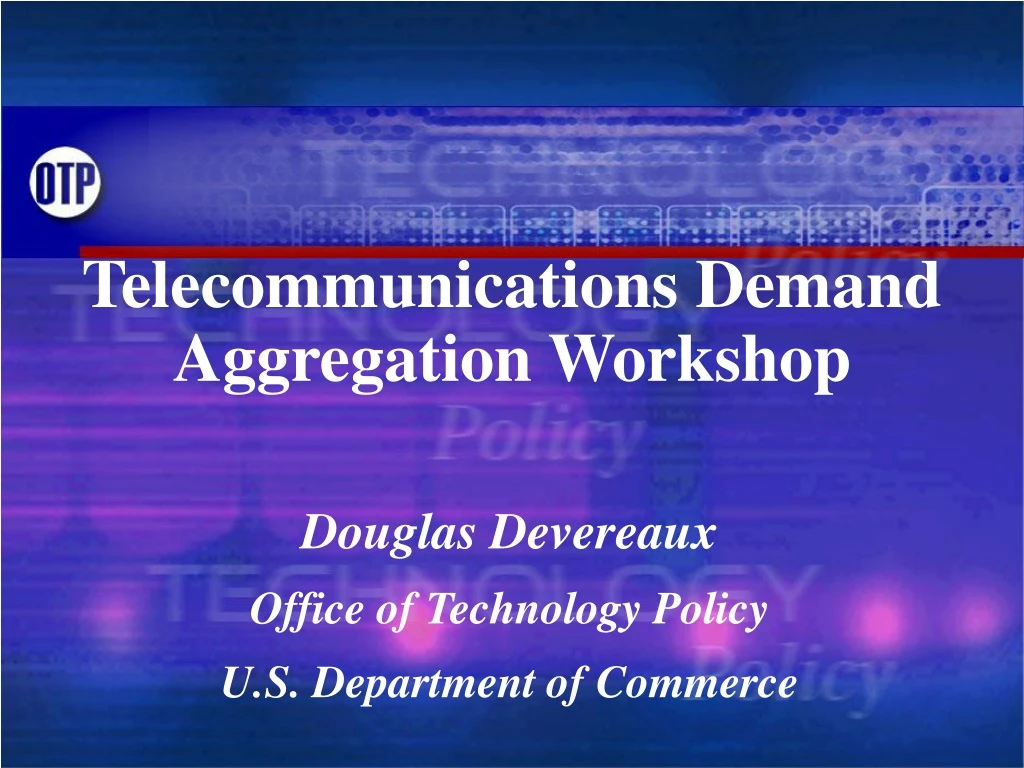 telecommunications demand aggregation workshop