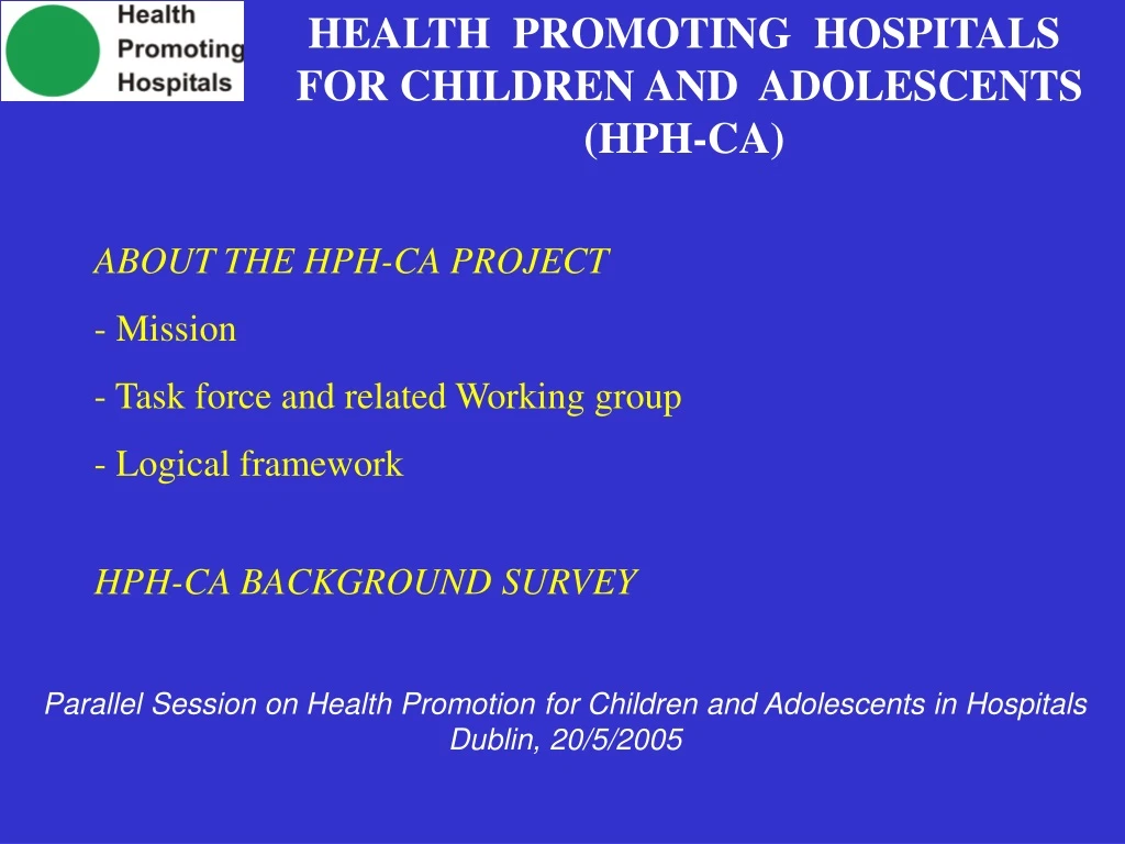 health promoting hospitals for children