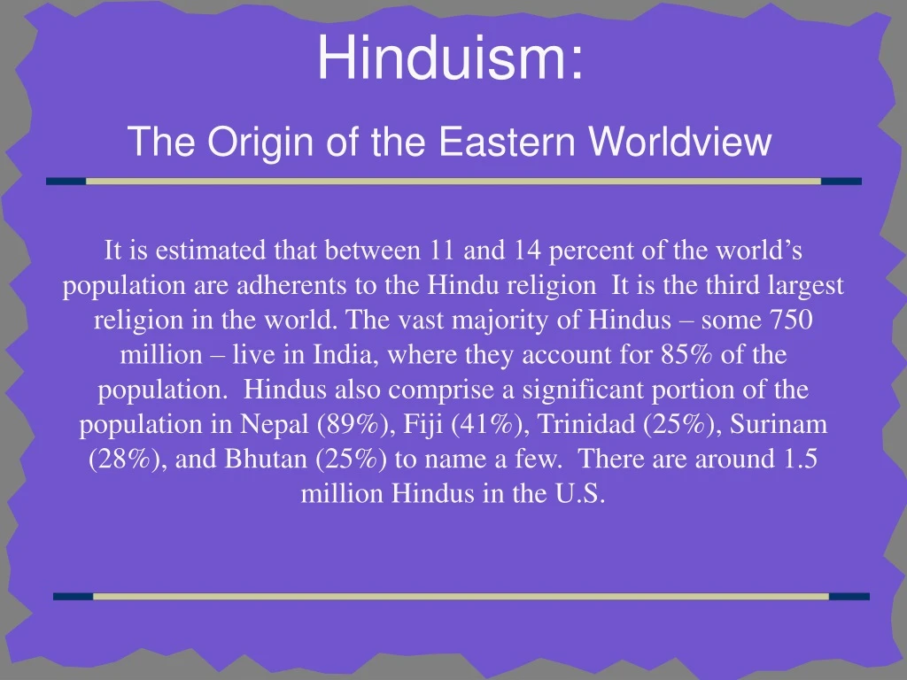 hinduism the origin of the eastern worldview