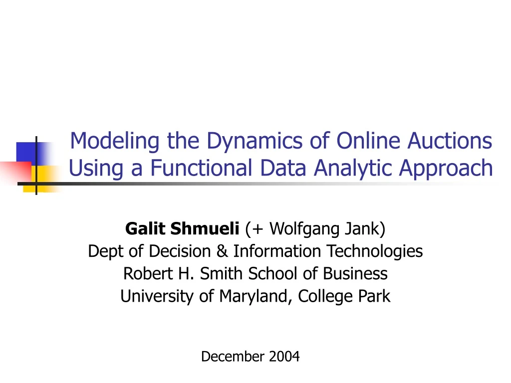 modeling the dynamics of online auctions using a functional data analytic approach