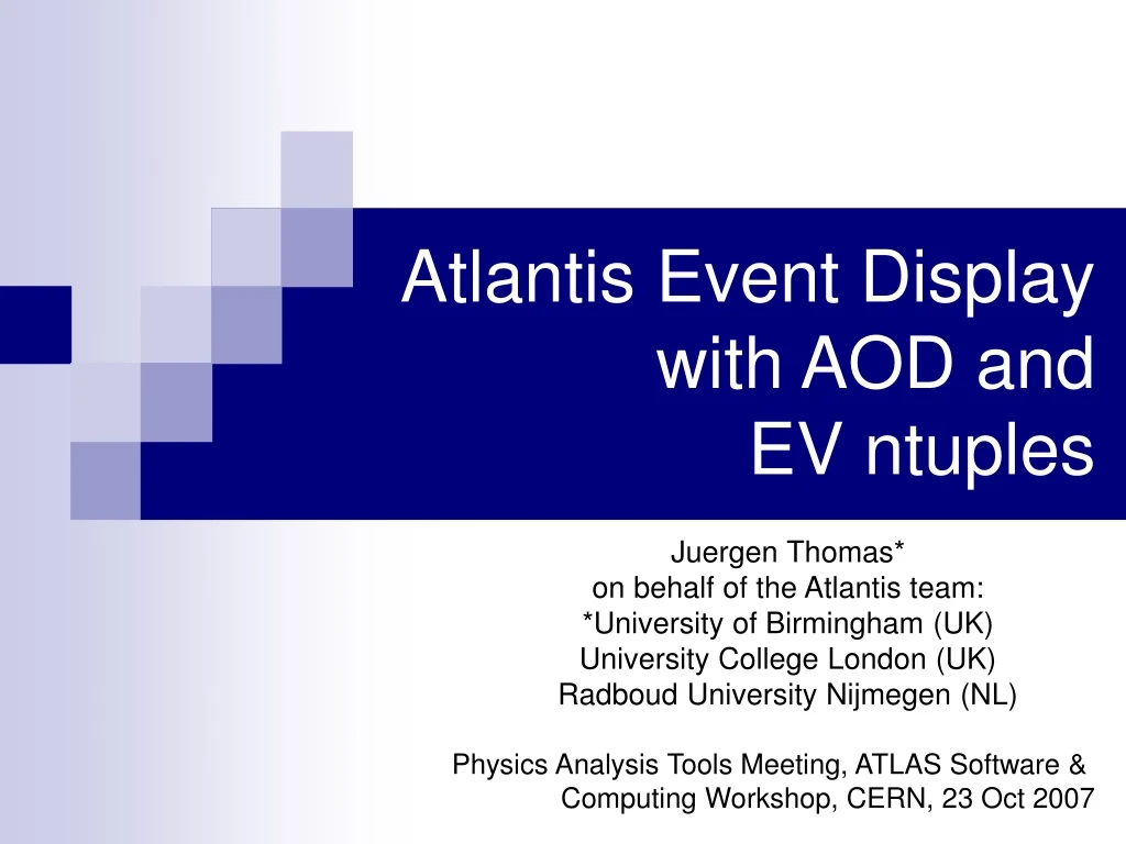 atlantis event display with aod and ev ntuples