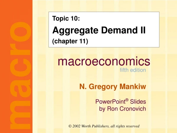 Topic 10: Aggregate Demand II (chapter 11)