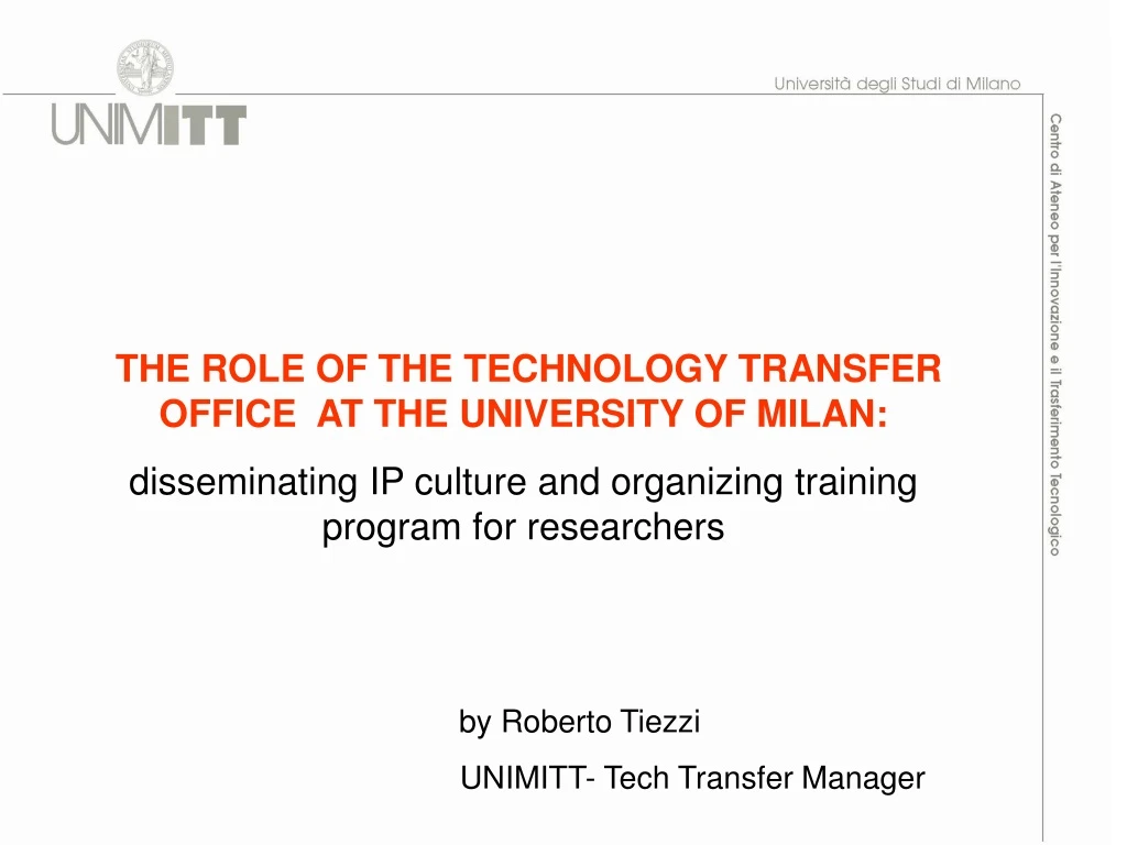 the role of the technology transfer office