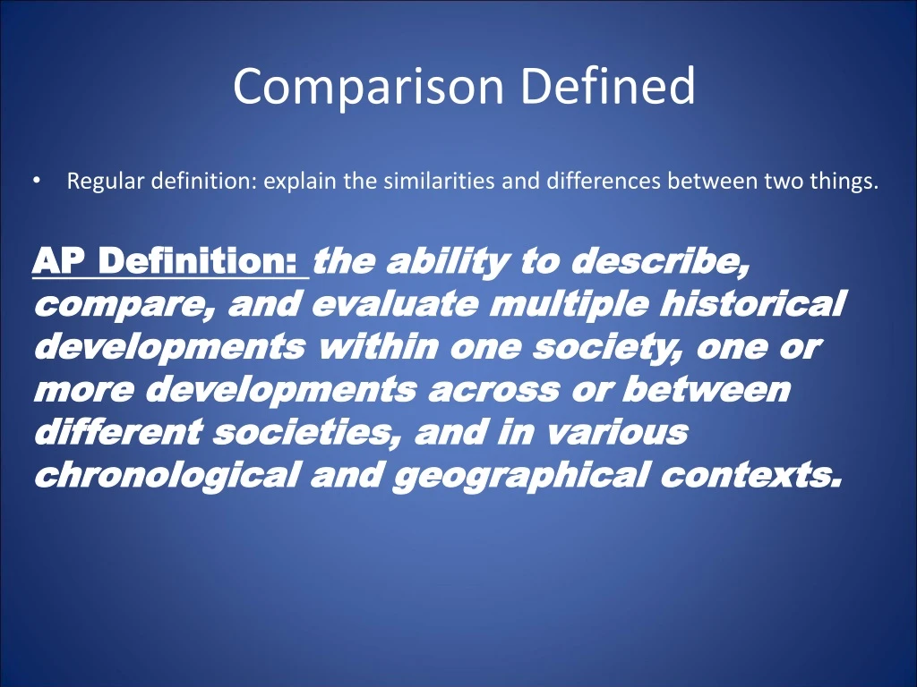 comparison defined