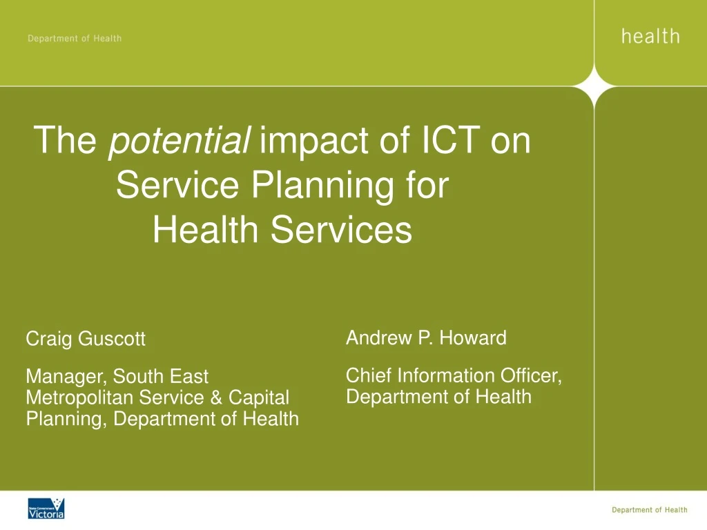 the potential impact of ict on service planning for health services