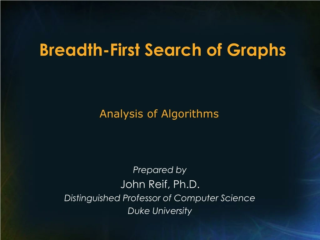breadth first search of graphs