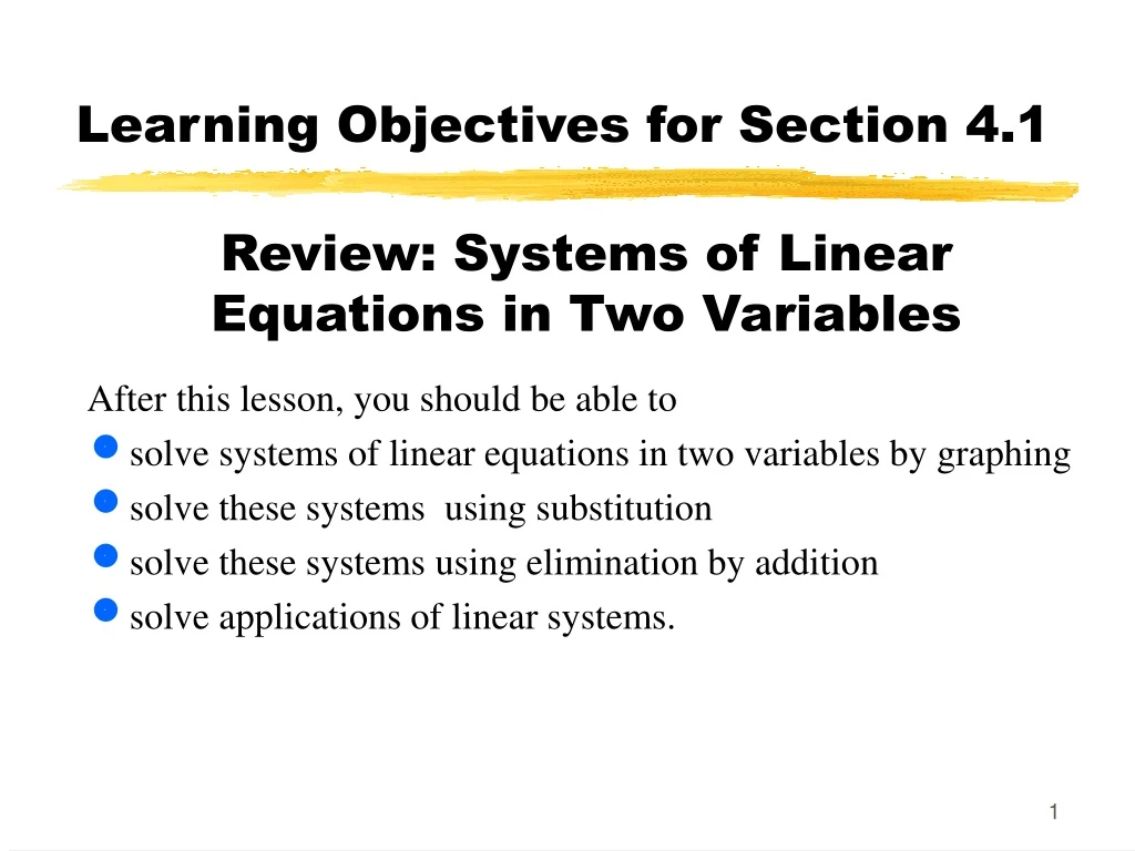 learning objectives for section 4 1