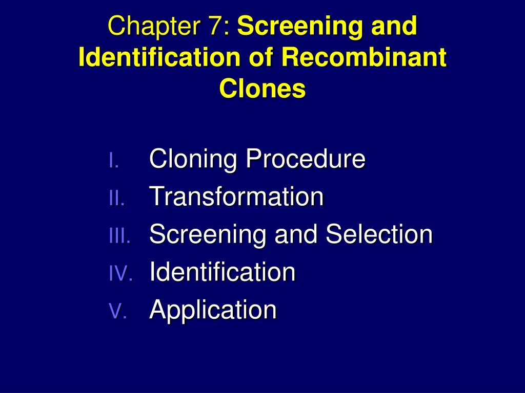 chapter 7 screening and identification of recombinant clones