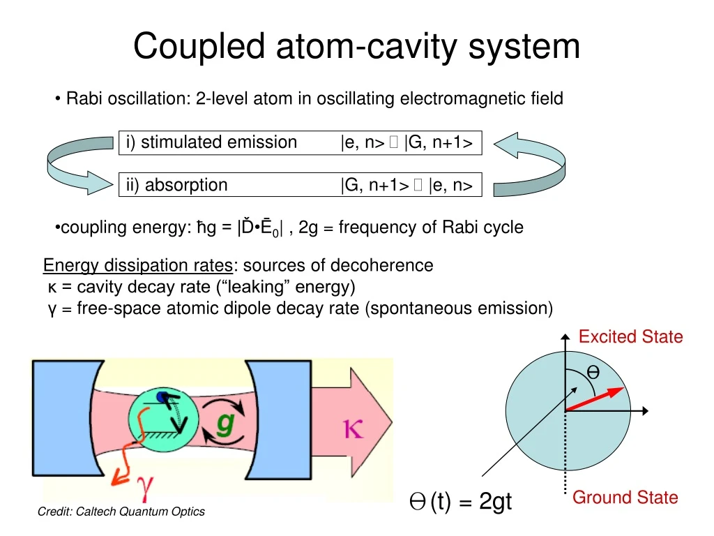 coupled atom cavity system