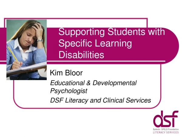 Supporting Students with Specific Learning Disabilities