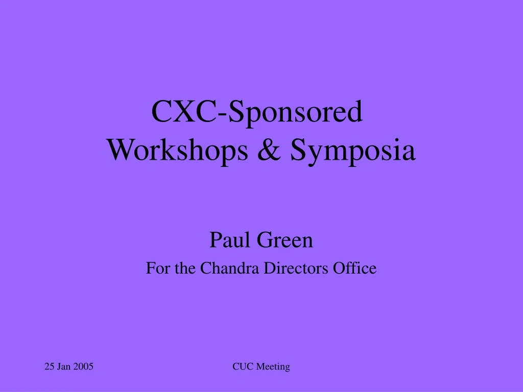 cxc sponsored workshops symposia