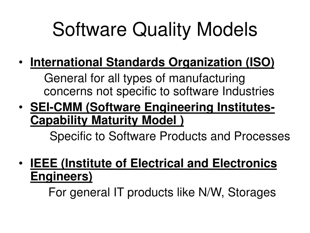 software quality models