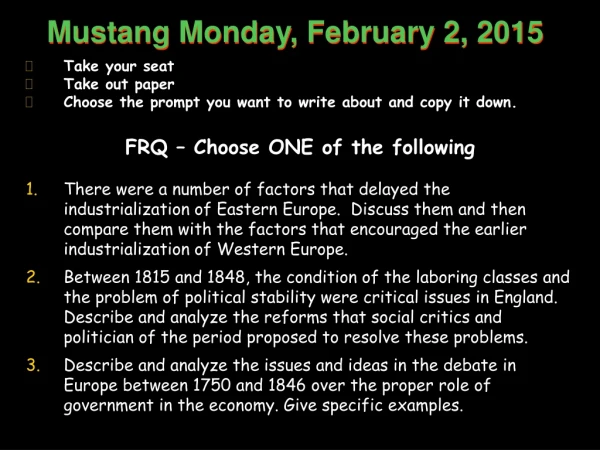 Mustang Monday, February 2, 2015