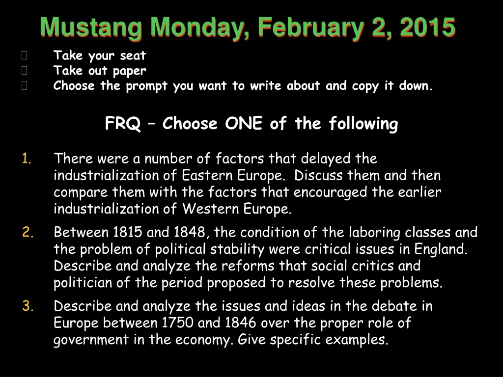 mustang monday february 2 2015