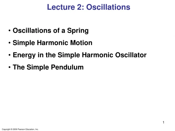 Lecture 2: Oscillations