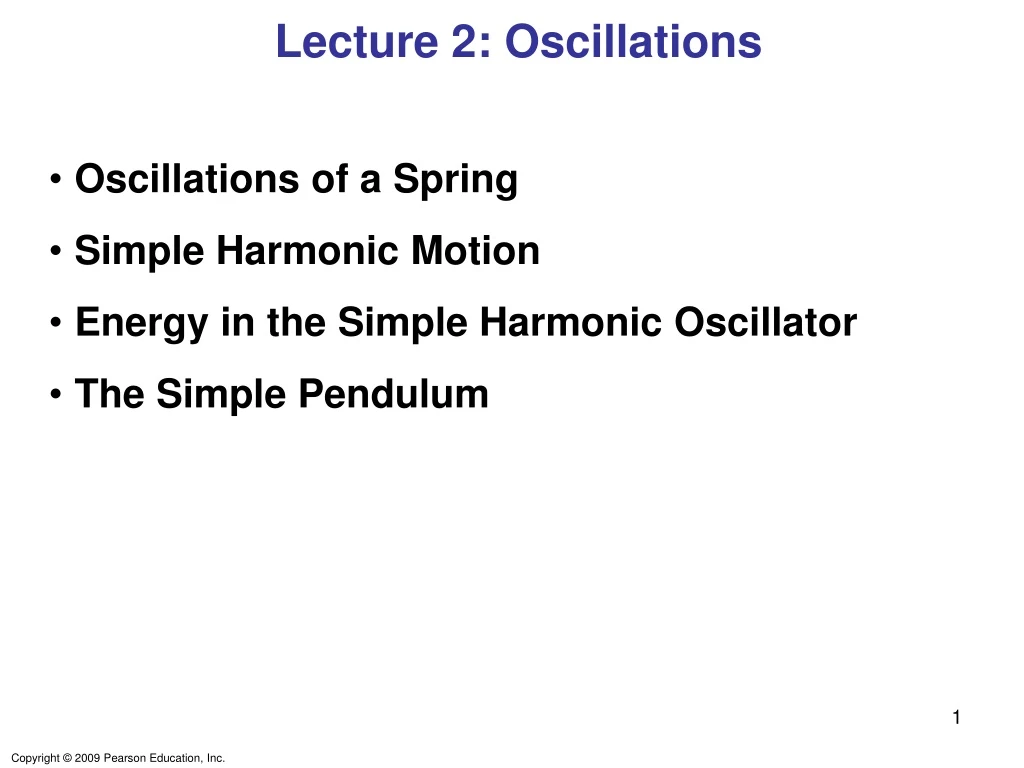 lecture 2 oscillations