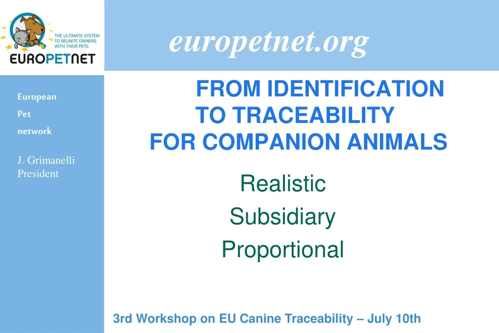 from identification to traceability for companion animals