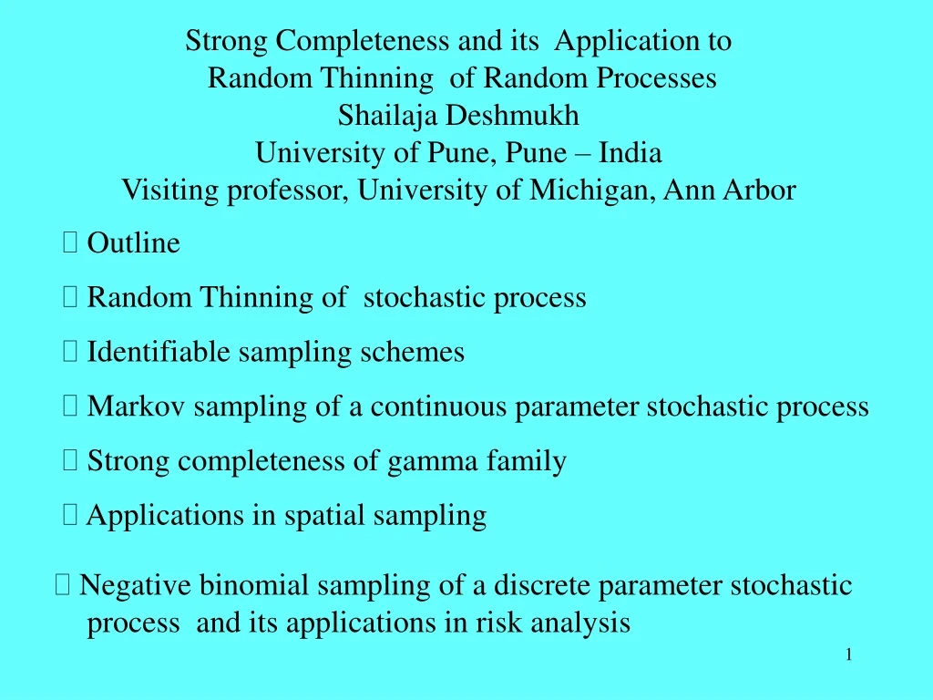 strong completeness and its application to random