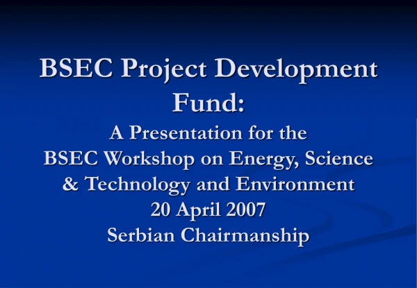 BSEC Workshop