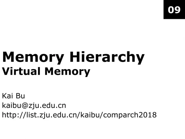 Memory Hierarchy Virtual Memory