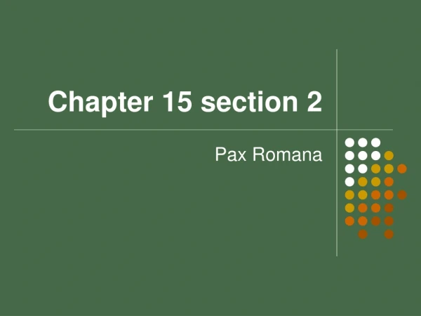 Chapter 15 section 2