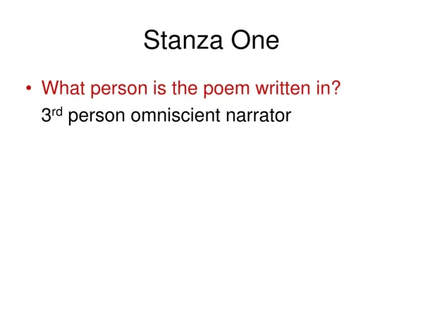 Stanza One