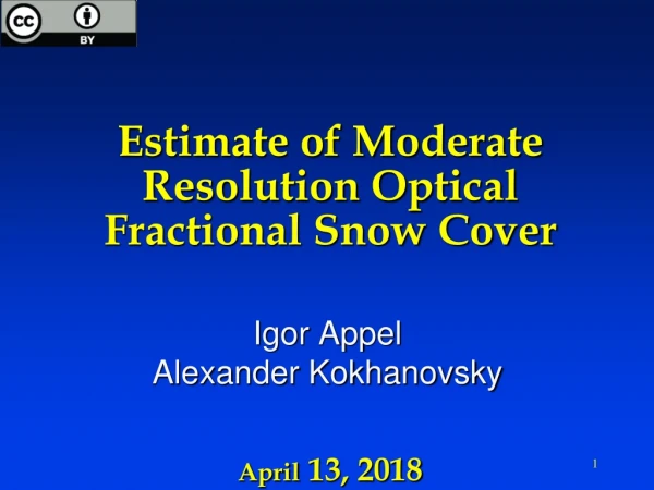 Estimate of Moderate Resolution Optical Fractional Snow Cover April  13, 2018