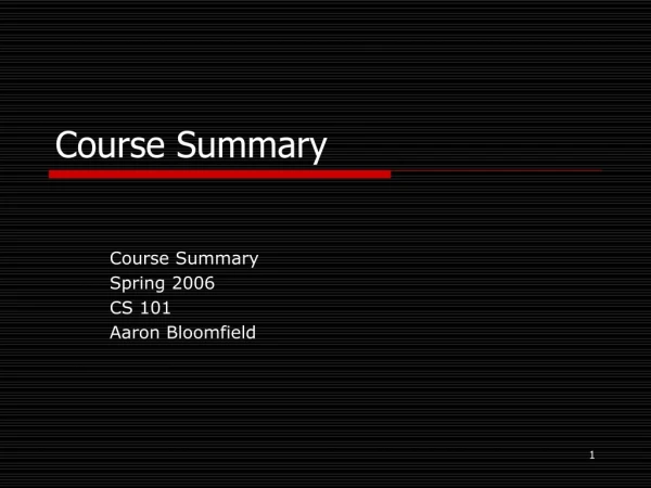 course summary