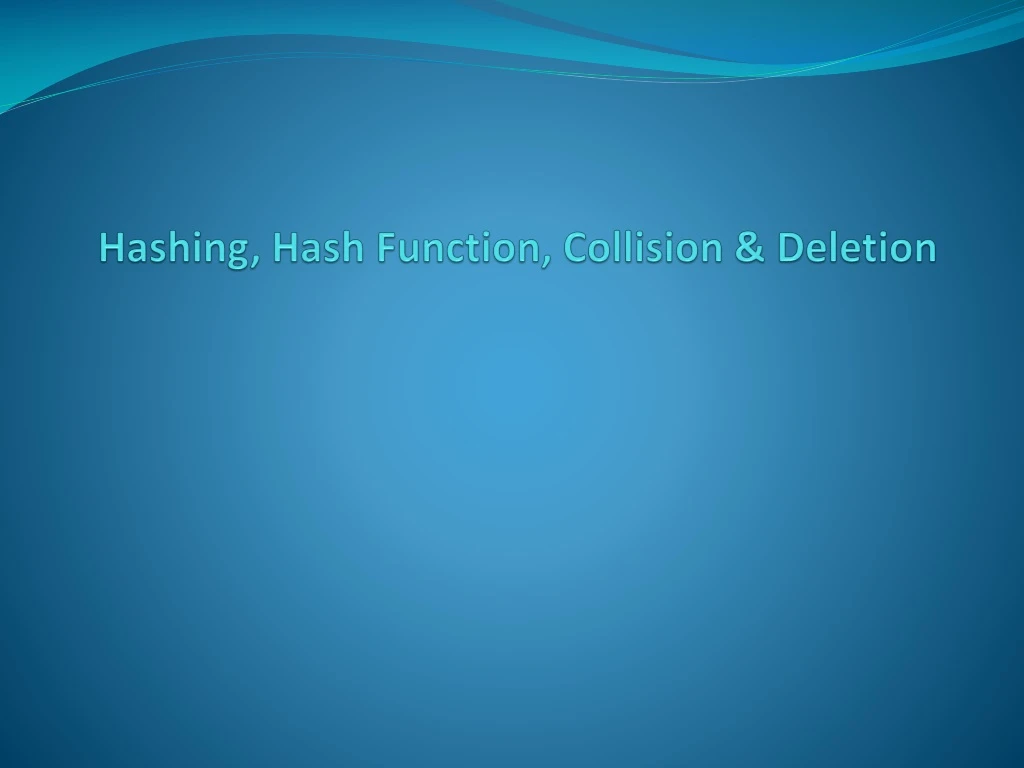 hashing hash function collision deletion