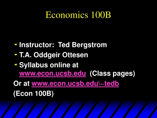 Economics 100B