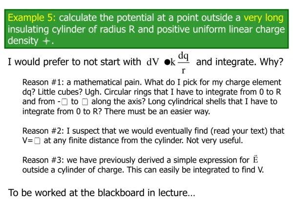 To be worked at the blackboard in lecture…