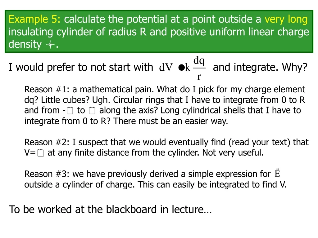 example 5 calculate the potential at a point