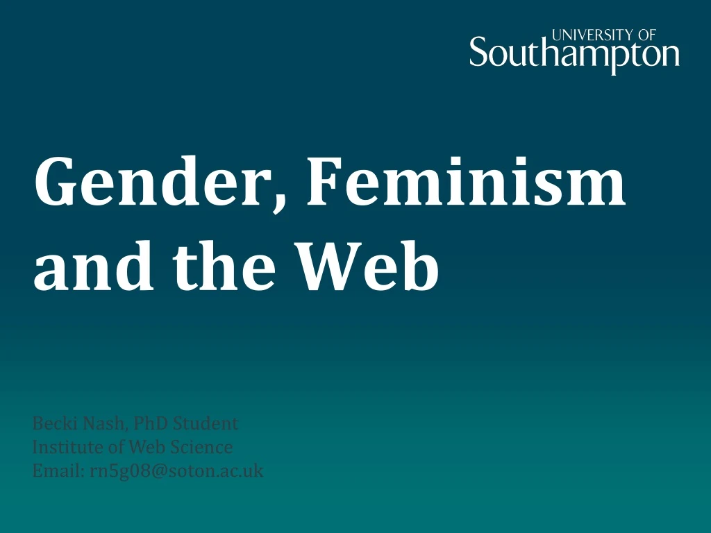 gender feminism and the web