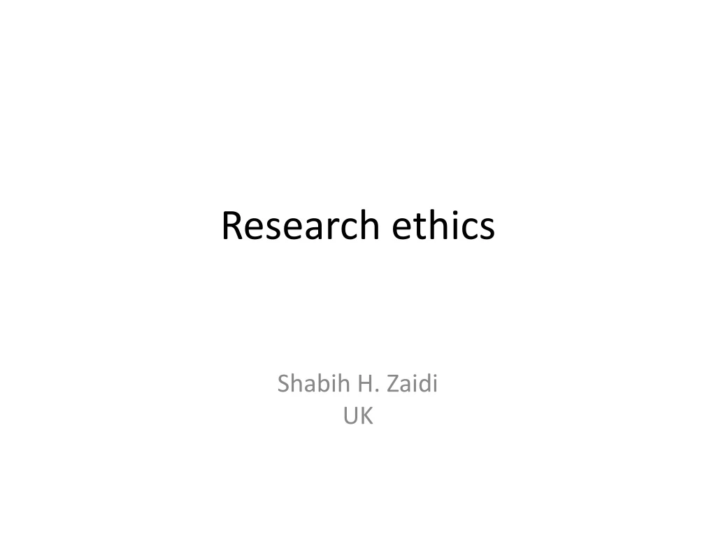 research ethics