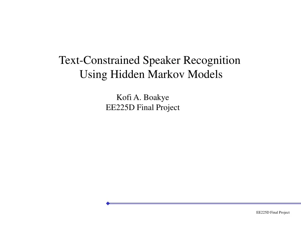 text constrained speaker recognition using hidden