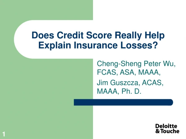 Does Credit Score Really Help Explain Insurance Losses?
