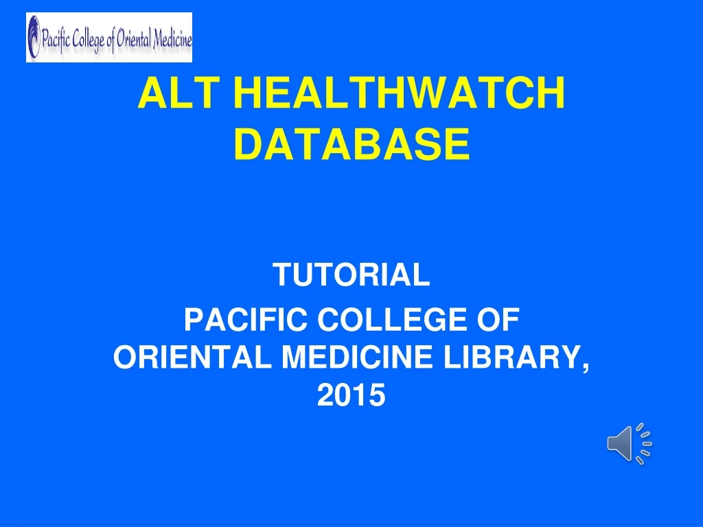 alt healthwatch database