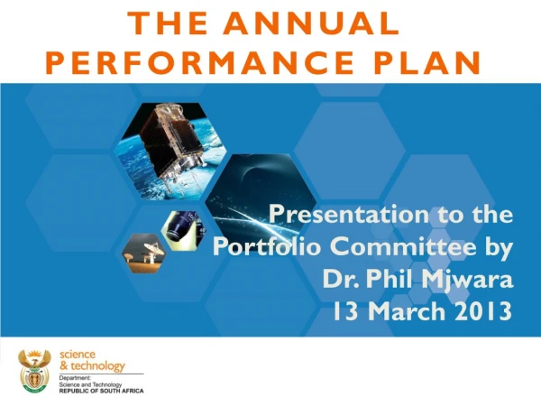 THE ANNUAL PERFORMANCE PLAN