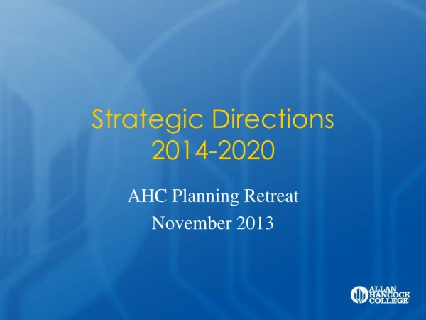 Strategic Directions  2014-2020
