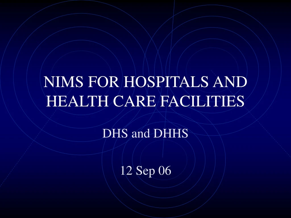 nims for hospitals and health care facilities